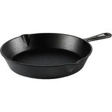 Pre-Seasoned Cast Iron Skillet 10.5 Inch Heat Distribution Versatile Cooking Nonstick Surface Campfire Safe Easy Drain Pour