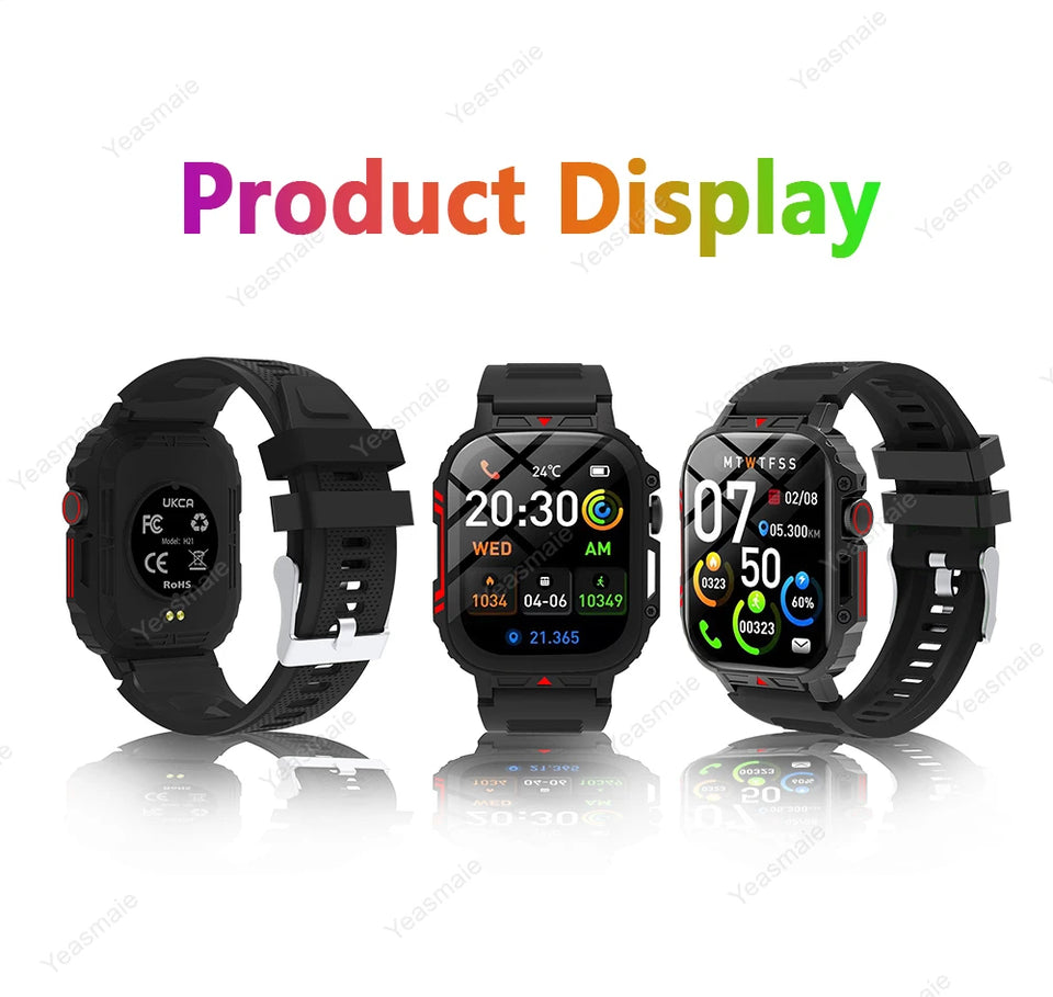 New Outdoor Smartwatch Men Women Bluetooth Call Heart Rate Health Monitor Military Watches GPS track Sports Fitness Smart Watch