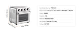 SucceBuy 18L 1700W Air Fryer Toaster Oven Stainless Steel Toaster Ovens Countertop Combo with Grill Home and Commercial Use