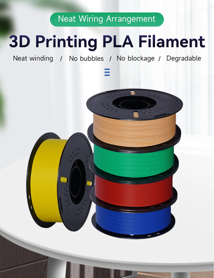 KINGROON 10KG PLA/PETG Filament 1.75mm Black White Gray 3D Printer Filament No Bubbles Plastic 10 Rolls Wholesale