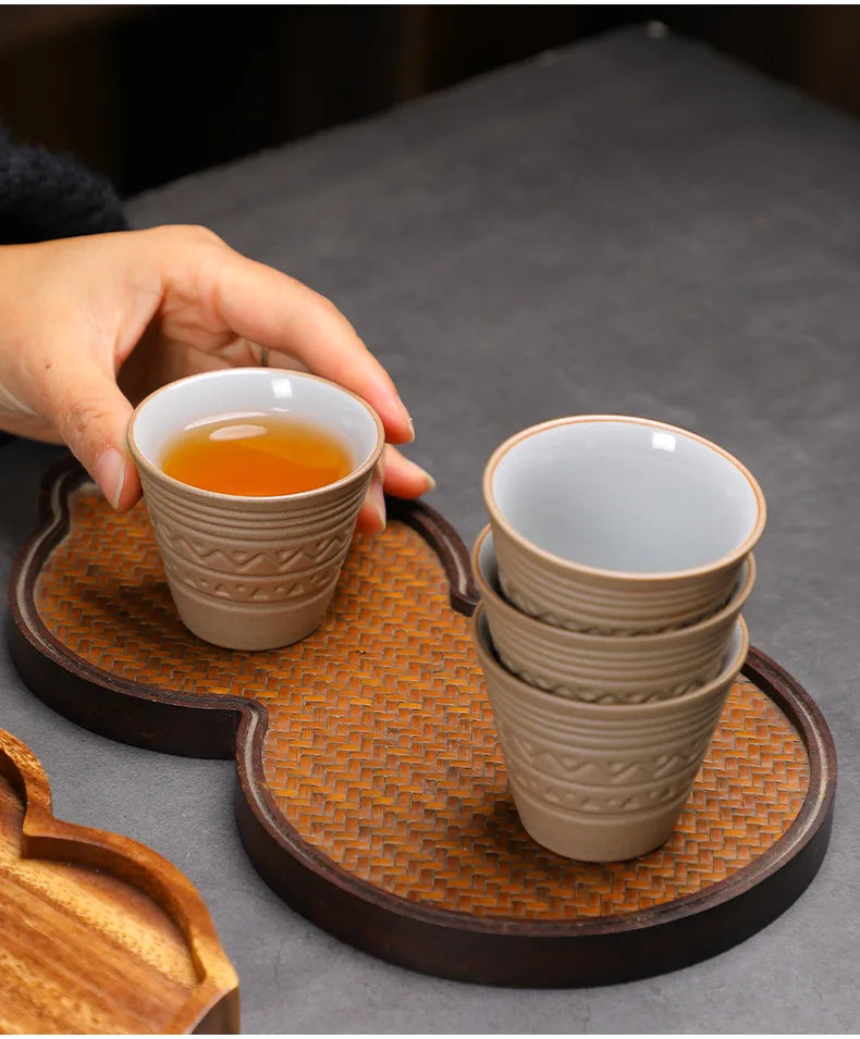 Saudi Arabian Coffee Cup Small Vintage Coarse Ceramic Concentrated Latte Cup Creative Antique Ceramic Afternoon Tea Cup
