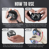 Torque ball hand exercise device, grip strength training device, forearm strength device, wrist power gyroscope ball, hand stren
