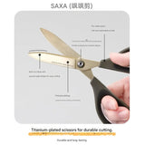 KOKUYO SAXA Curved Scissors for Effortless Cutting Non-stick Fluorine/Titanium Coated Safety Round Tip Portable Safe Craft Tools