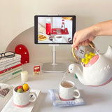 Duck,kettle,Drink water.Shape,Kettle set,Cup,Duckling,Cute,Pale pink,Summer,Goose,teacup,Brew tea,Household