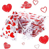 100Pcs Valentine's Day Organza Bag Love Heart Drawstring Jewelry Candy Gift Bag Pounch Cosmetic Packaging Bags Wedding Party