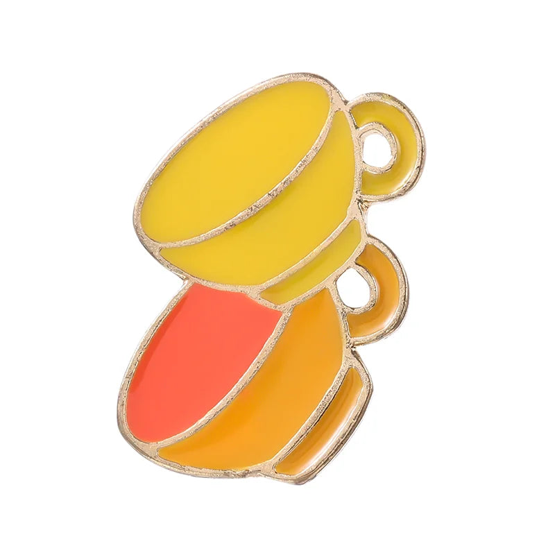 Coffee Cup Collection Enamel Pins Custom Coffee Machine Beans Mug Brooches Lapel Badges Party Jewelry Gifts Wholesale