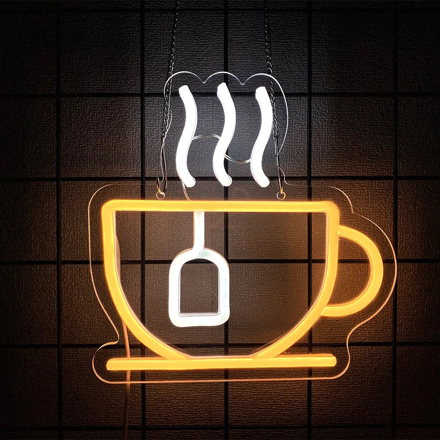 Coffee Super Bright Led Sign, Usb Connection Power Supply, Suitable For Coffee Shop Front Desk Business Decor, Coffee Neon Sign.
