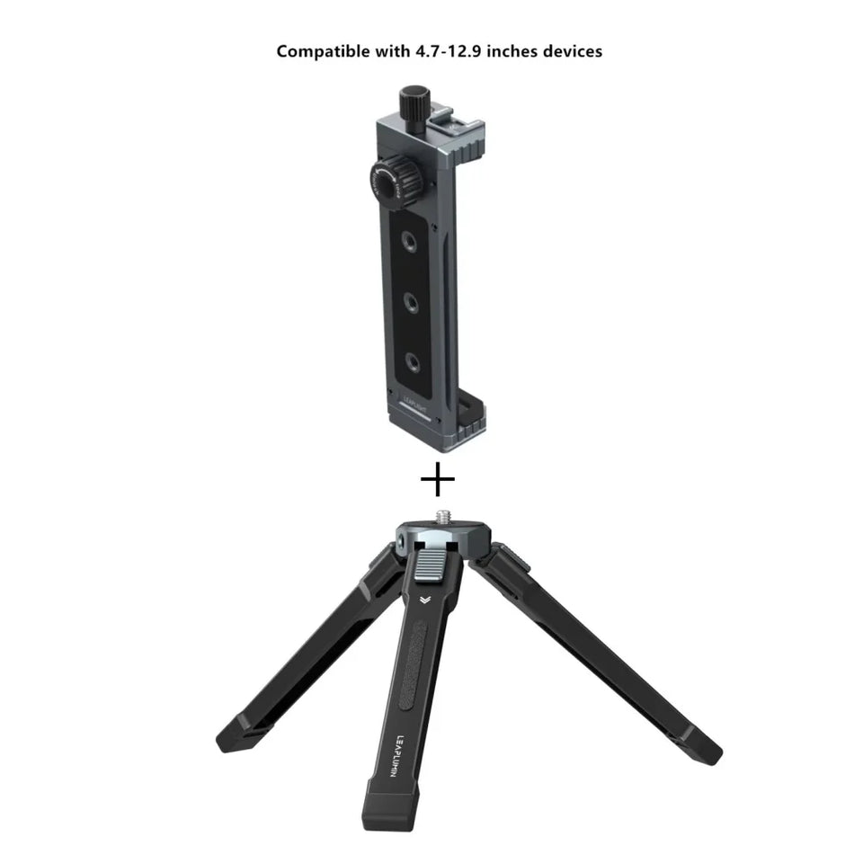 LEAPLIGHT Universal Aluminum Tablet Phone Stand Holder Clip Tripod Adjustable Bracket for Phones Ipro Tablets Tablet Holder