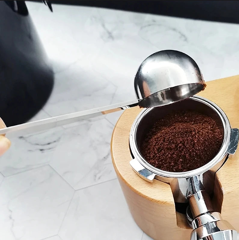 Stainless Steel Stand Tamper Spoon Tools 2 In 1 Coffee Scoop Portable Coffee Powder Measuring Scoops