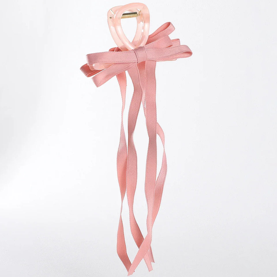 Fashion Black Bow Ribbon Hair Claw Clips Women Temperament Elegant Hairpin Princess Headdress Grab Clip Girls Hair Accessories