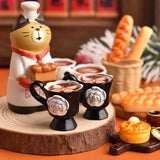 3pcs/set Miniature Dollhouse Rose Coffee Cup Drinks Kitchen Food For Doll Accessories Girl Toy