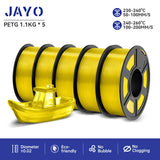JAYO filaments petg 5Rolls Mixed colors 3D Printer Filament 1.75mm 100% No Bubble FDM 3D Printer Materials DIY Gift 1.1KG/1rolls