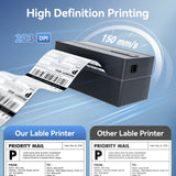 Thermal Label Printer Portable No Ink Required 203DPI 4x6 for Small Business Bluetooth USB High Speed Express Airway Bill