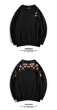 Floral Embroidery Unisex Pullovers Sweatshirt For Men Loose Fit Autumn Quality Cotton Fashion Casual Oversized Luxury Pull Homme