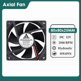 Gdstime DC 5V 12V 24V Fan 80mm*25mm PC CPU Cabinet Cooler Fan 8025 Dual Ball Axial Cooling Fan for Computer Case&Laptop Cooling
