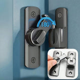 2pcs/set Heavy-Duty Anti-Theft Door Lock, 90°/180° Adjustable Sliding Pin Lock, Commercial/Residential Grade, Black Heavy-Duty C