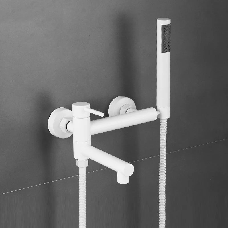 Bathtub Shower Faucet Brass Single Handle Waterfall Spout Wall Mounted Mixers Taps with Hand Shower Sets Bathroom Bidet Taps