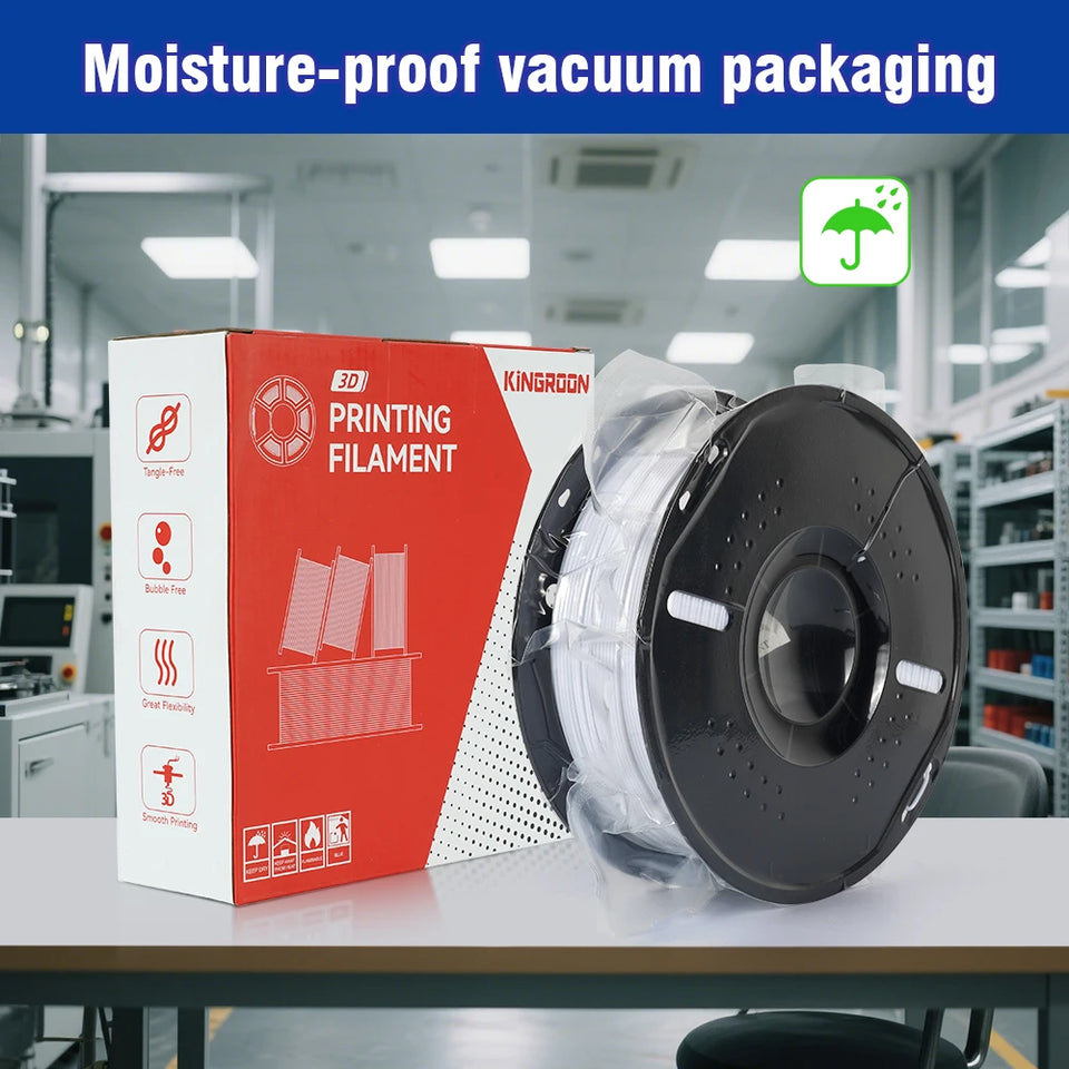 KINGROON 10KG PLA/PETG Filament 1.75mm Black White Gray 3D Printer Filament No Bubbles Plastic 10 Rolls Wholesale