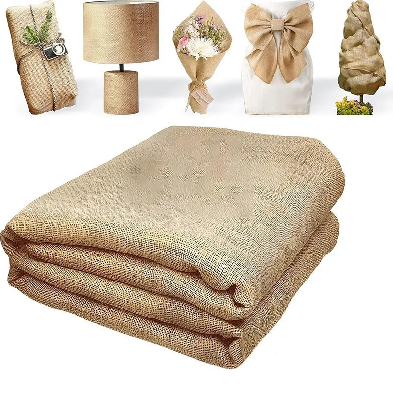 Natural Burlap Table Runner Farmhouse Jute Fabric Kitchen Coffee Tablecloths for Wedding Aisle Carpet Garden Outdoor Decorations