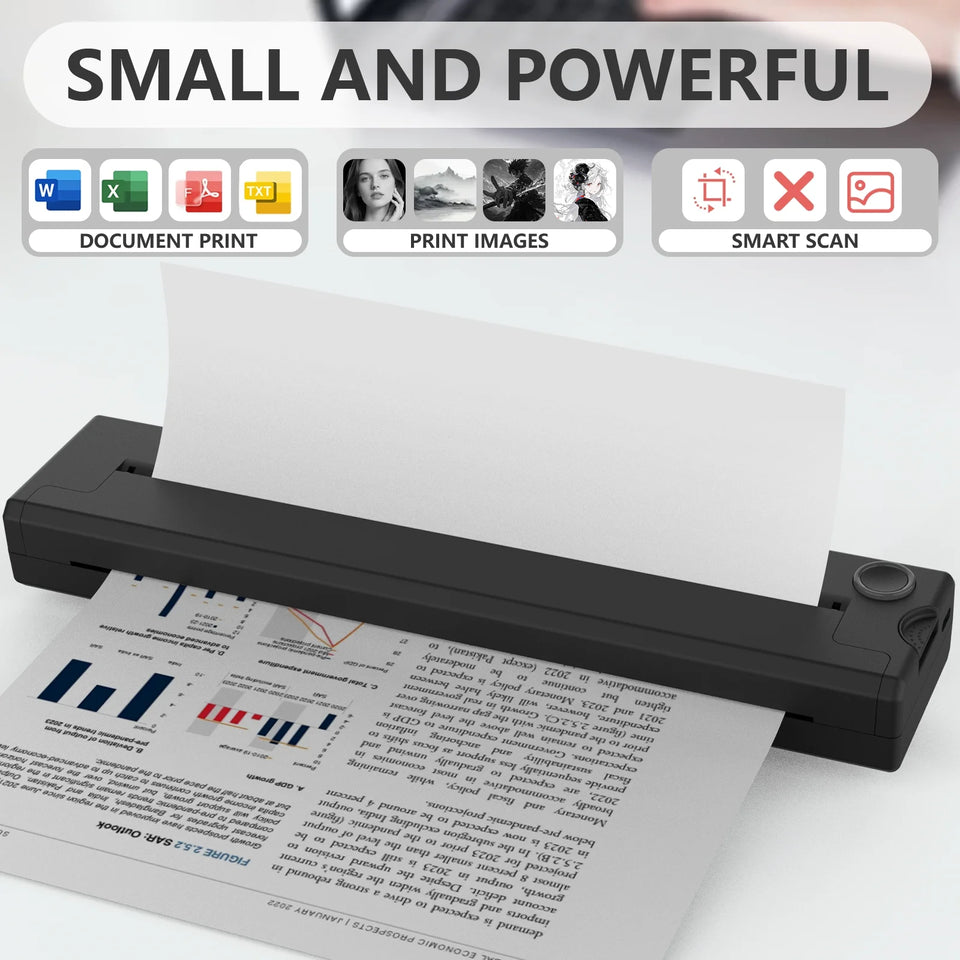 Portable A4 Thermal Printer Mini Tattoo Stencil Transfer Printer Multifunctional Tattoo Document Printer Wireless Bluetooth
