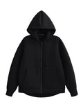 HH Autumn Women Gray Jacket With Hood Long Sleeve Big Pocket Zipper Jacket Coat Woman Loose Casual Outerwear Coat Tops