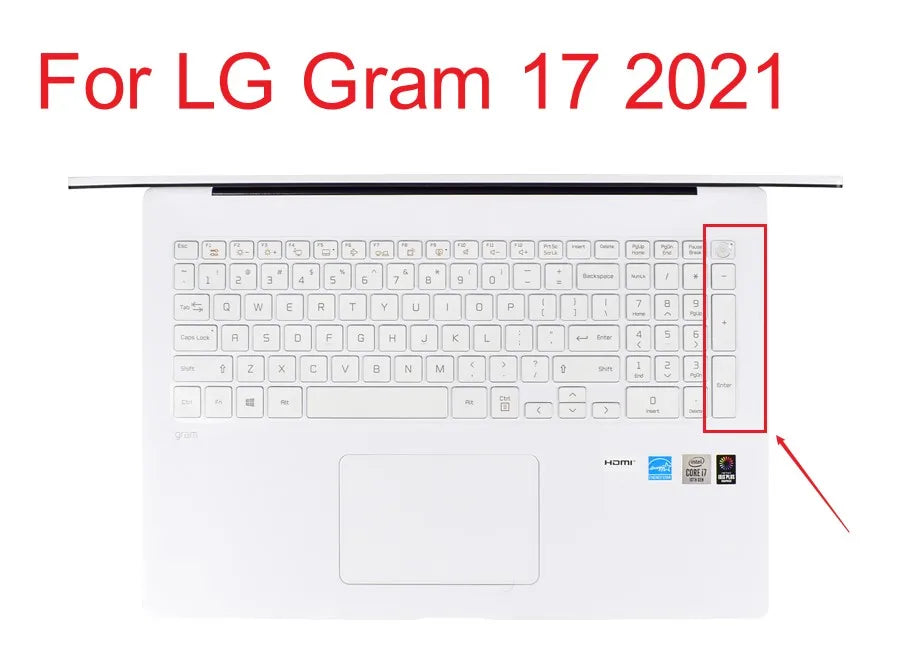 For 2020 2021 17" LG Gram 17Z90N 17Z90P & LG Gram 17 2021 17Z95N Laptop  Silicone Laptop Keyboard Cover Skin Protector