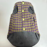 Winter Green Plaid Suit for Cats Thick Fleece Vest Warm Long Sleeves Undercoat for Hairless Cat Spring Sweatshirt for Sphynx