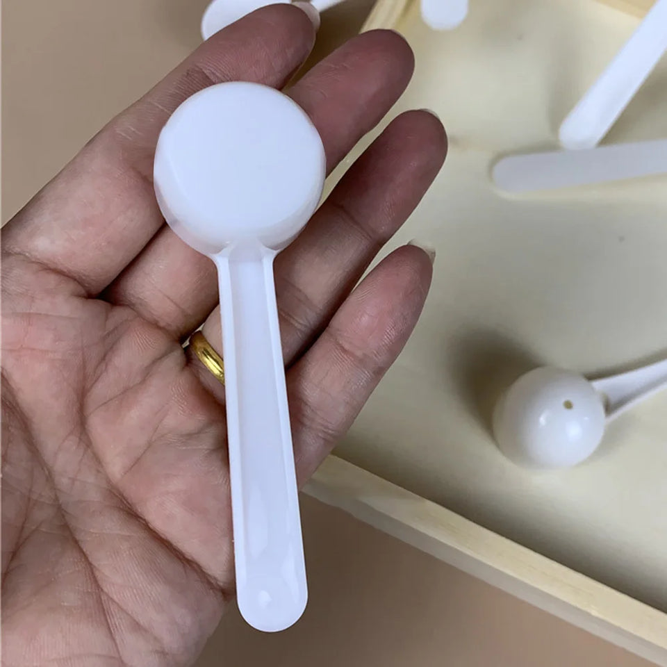 50/100pc 5g White Plastic Measuring Spoon Gram Scoop Food Baking Medicine Powder Milk  Coffee Tea Multifunctional Spoons