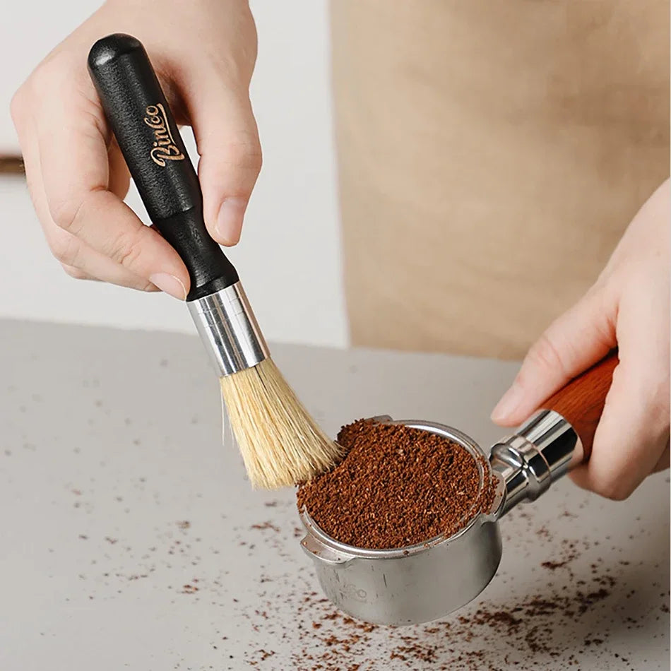 Vintage Coffee Brush Grinder Cleaning Tool Retro Barista Espresso Machine Cleaner Solid Wood Brush Coffee Machine Accessories