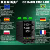 Adjustable DC Power Supply 30V 5A 10A,Bench Power Supply,24V 36V 48V 72V Battery Charging,Reverse Polarity Protection,Activate