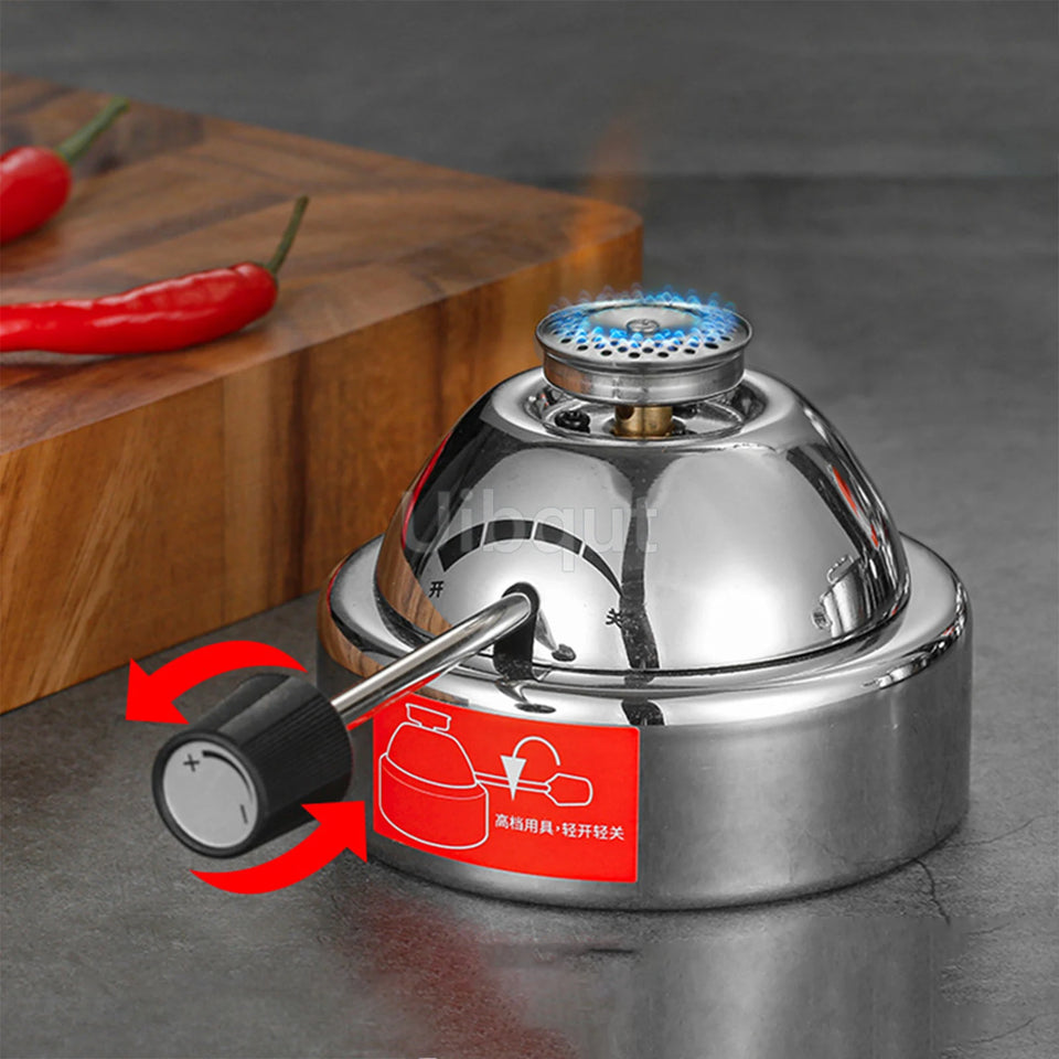Butane Mini Burner Portable Gas Burner Inflatable Coffee Brewing Stove with Gas Valve Pipe Butane for Trekking Hiking and Picnic