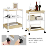 WOLTU 1PC Side Table 3-Tier Coffee Table Rolling Storage Cart with Removable Top Small End Table for Sofa Living Room Storage