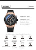 Men Watches High Quality Waterproof Sports Chronograph Quartz Wristwatches Silicone Strap Calendar Luminous Watch For Men