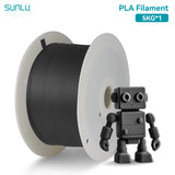 SUNLU 5KG PETG/PLA/PLA PLUS 3D Filament 1.75mm Large Spool Neatly Wound Big Roll Printing Filament for Most FDM 3D Printer