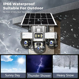 V380 Pro Solar Camera 3 Lens WiFi Security Cameras Outdoor Smart Home Solaire Power PTZ IP 15MP Night Vision CCTV Surveillance