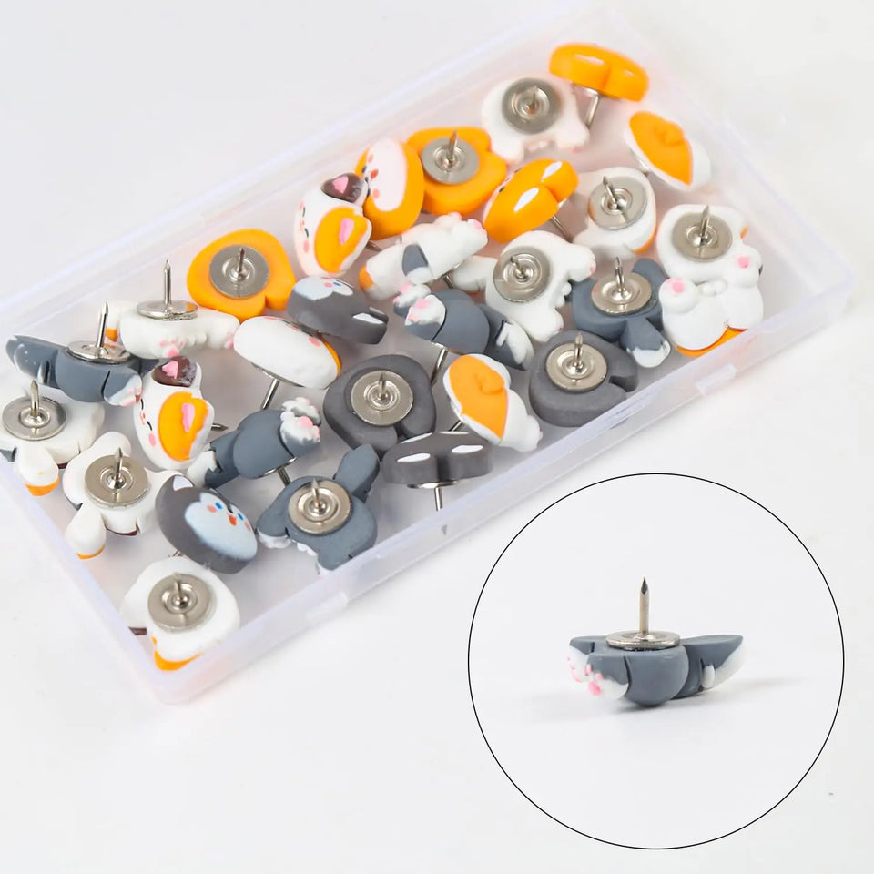 Bview Art 20/30 Pcs Dog Cat Push Pins Cute Decorative Animal Thumb Tacks Cork Board Thumbtacks for Bulletin Board