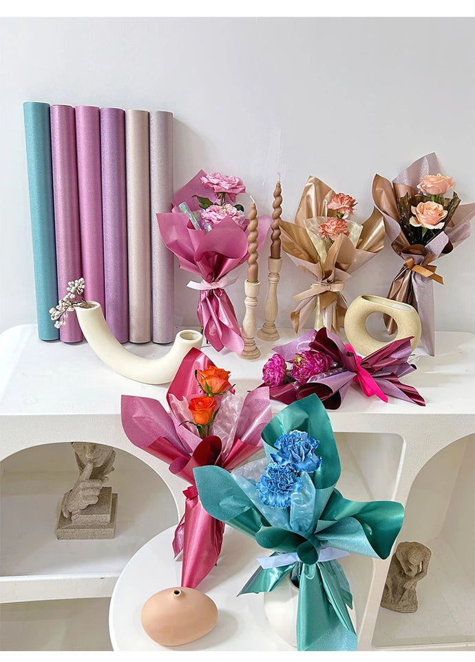 Korean Packaging Film for Flowers, Premium Waterproof Floral Wrapping Paper, Flower Shop Flower Packaging Materials