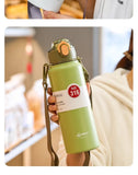 GIANXI 1000ml Spring Cap Large Capacity Vacuum Cup 316 Stainless Steel Coffee Cup Portable Outdoor Sports Water Bottle