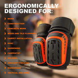 Gel Knee Pads For Work & Gardening – Heavy Duty Professional Knee Pad with EVA Foam&GEL Cushion For Construction, Concrete