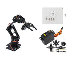 6-DOF Robotic Arm Multi-DOF Robot Servo Grasping Maker Education DIY Kit + Servo + 25T Servo Metal Steering Wheel with Screws