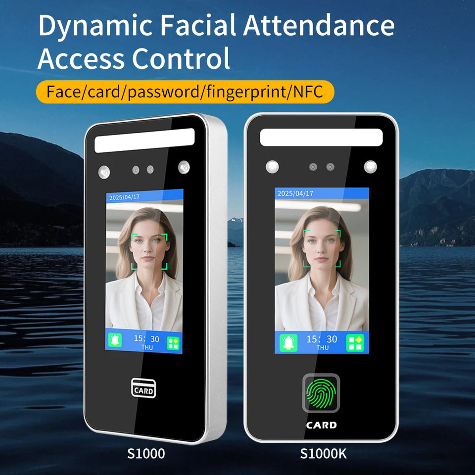 AI-Powered Biometric Fingerprint and Face Recognition 4.3in Turnstile Card Reader for Time Attendance and Access Control