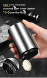 Stainless Steel Automatic  Beer Bottle Opener No Bend Push Down Cap - Easy Open for Beer and Soda Glass Bottles Kitchen Opener