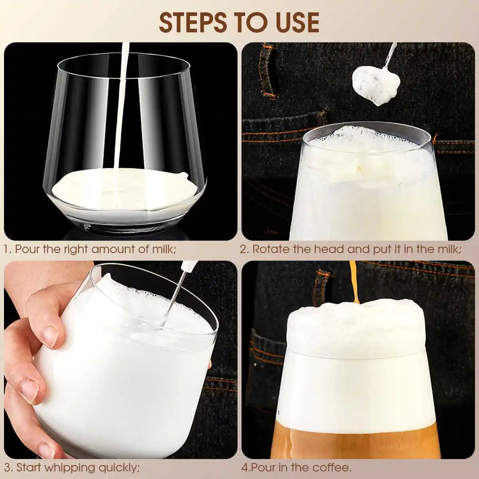 Coffee Electric Milk Frother Electric Whisk Cordless Electric Beverage Mixer Suitable for Coffee Matcha Kitchen Accessories