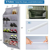 Multi-pockets Wall Storage Bag Large Over Door Hanging Shoe Organiser Behind Doors with 4 Metal Hooks Shoes Rack Storage Bags