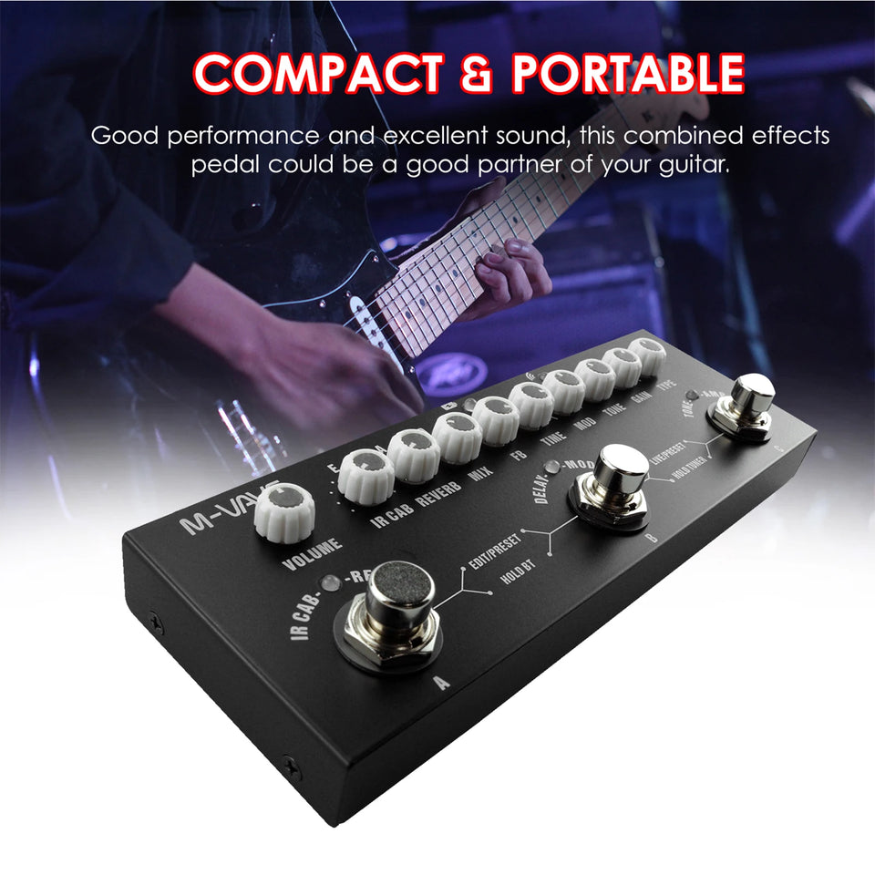 M-VAVE CUBE BABY Portable Multifunctional Electric Guitar Combined Effect Pedal with Wireless Music Playback Phone Recording