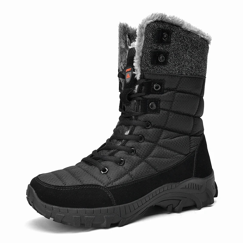 New Winter Waterproof High Top Men Boots Plush Warm Snow Boots Men Sneakers Ankle Boots Outdoor Men's Desert Boots Botas Hombre