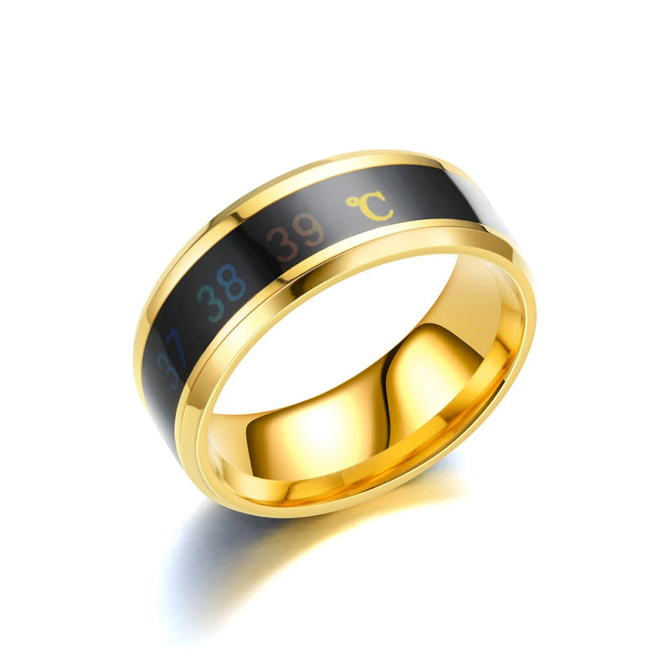 FSUNION 2025 New Arrival Titanium Steel Intelligent Temperature Sensitive Rings For Women Men Waterproof Jewelry Wedding Gifts