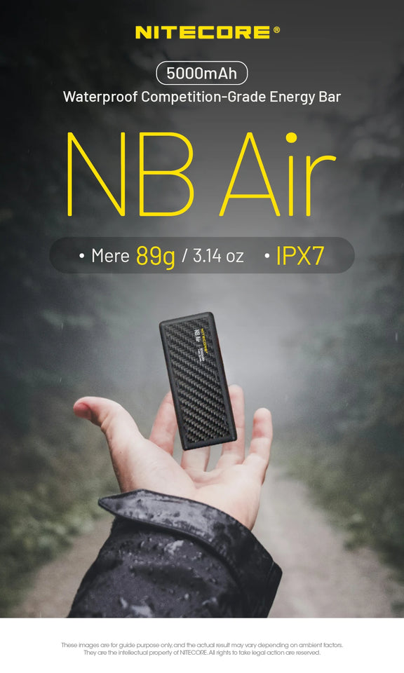 NITECORE NB Air Power Bank 5000mAh Mobile Powerbank IPX7 Waterproof  18W USB-C Fast Charge PD QC3.0 Output For SmartPhone