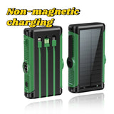 2025 NEW Solar Power Bank 20000mAh 22.5W Magnetic Wireless Powerbank Hand Crank with Cable Portable Charger for Outdoor Camping