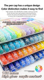 GuangNa 12 Colors/box Direct Liquid Hardhead High-gloss Acrylic Marker, for Student Notebook Writing, DIY Painting Graffiti
